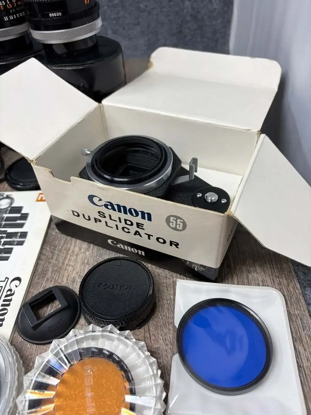 Vintage Canon FTb 35mm SLR Film Camera Bundle with Lenses, Bellows & Accessories